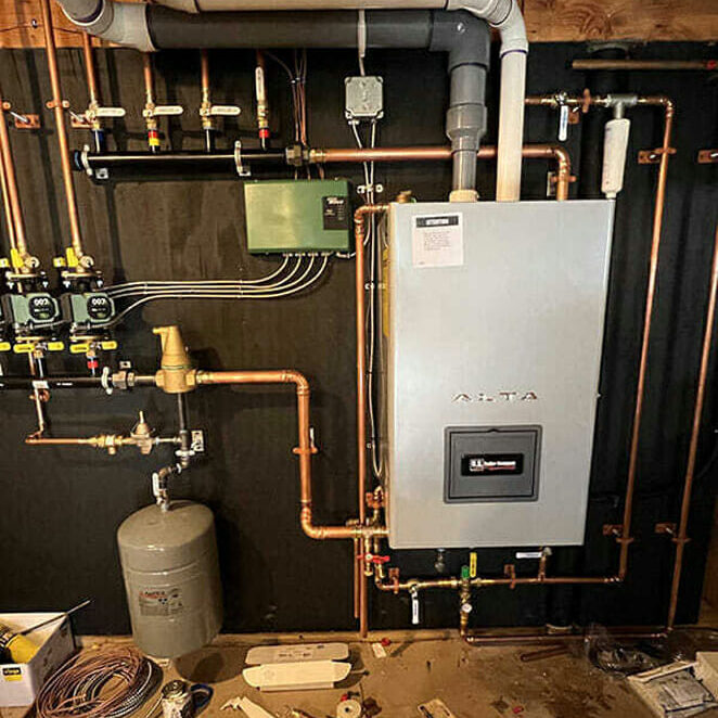 New boiler installation in residential home in Farmington CT